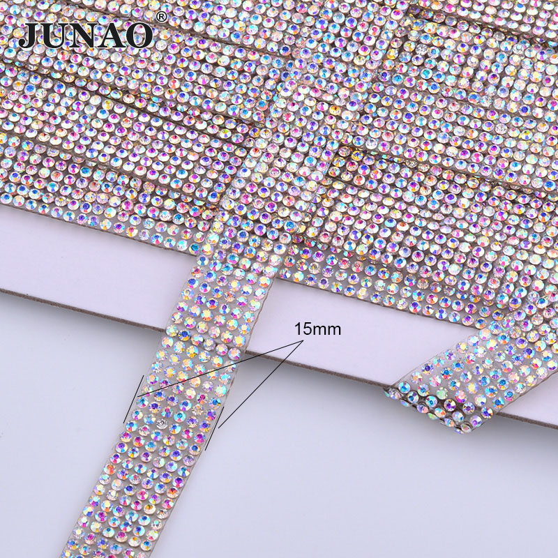 Hotfix Rhinestone Sheet - Junao 5Yard Crystal Ab Strass Stof