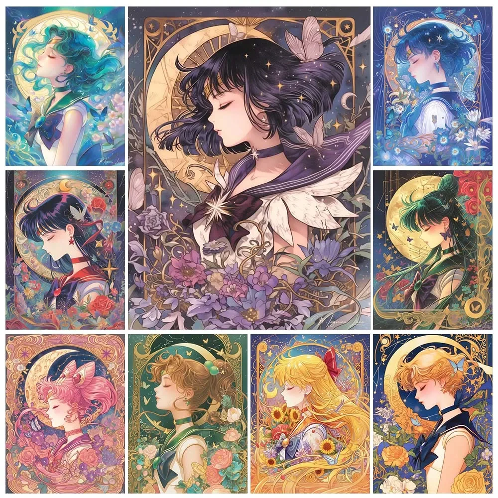 Embroidery Embellishments - Cartoon Anime Diamant Schilderij Schoonheid Maan